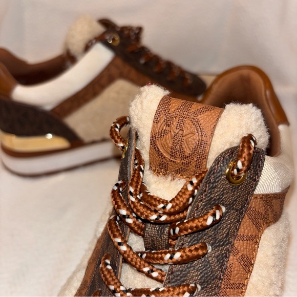 MICHAEL KORS Maddy Teddy Brown Multi MK Logo Trainer US size 7.5 - Picture 8 of 10